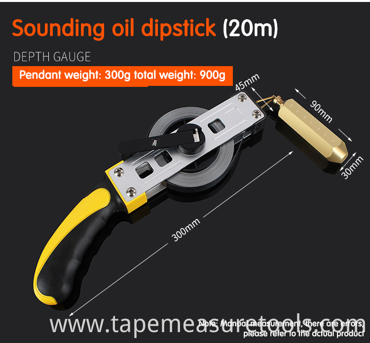 Wholesale custom oil dipstick 10m 15/20/30m oil well with depth sounding ruler sounding oil dipstick Copper hammer ruler